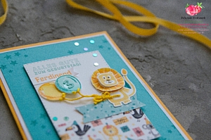 Bonanza Buddies Loewe Bub Stampin' Up! Anhaenger Tag Karte Card Geburtstag Birthday Stitched Gestickte Rechtecke