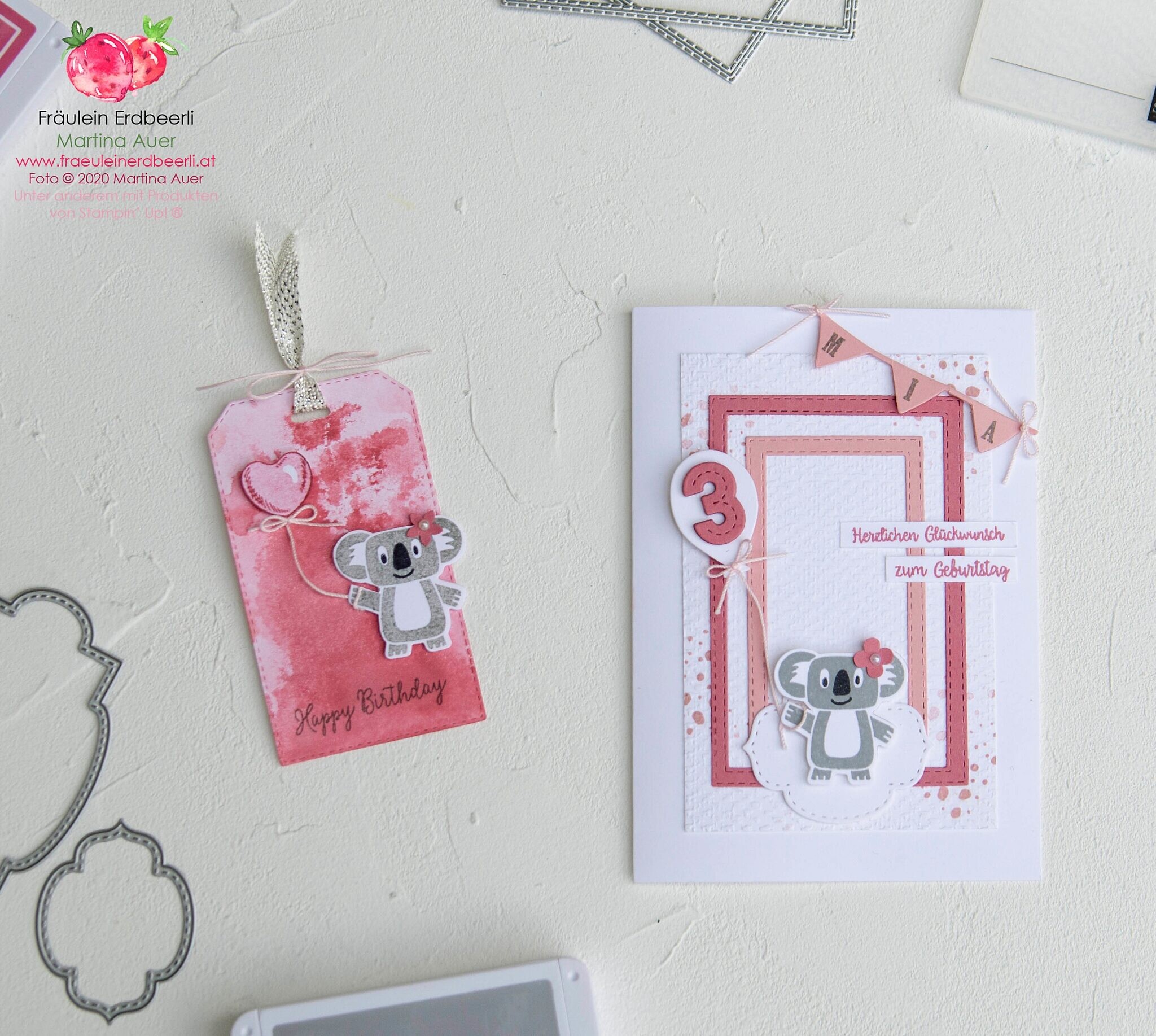 Bonanza Buddies Koala Maedchen Stampin' Up! Anhaenger Tag Karte Card Geburtstag Birthday