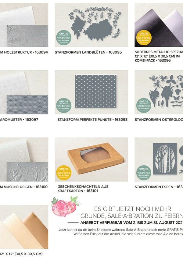 Neue Sale-a-Bration Prämien August 2022 Stampin‘ Up!