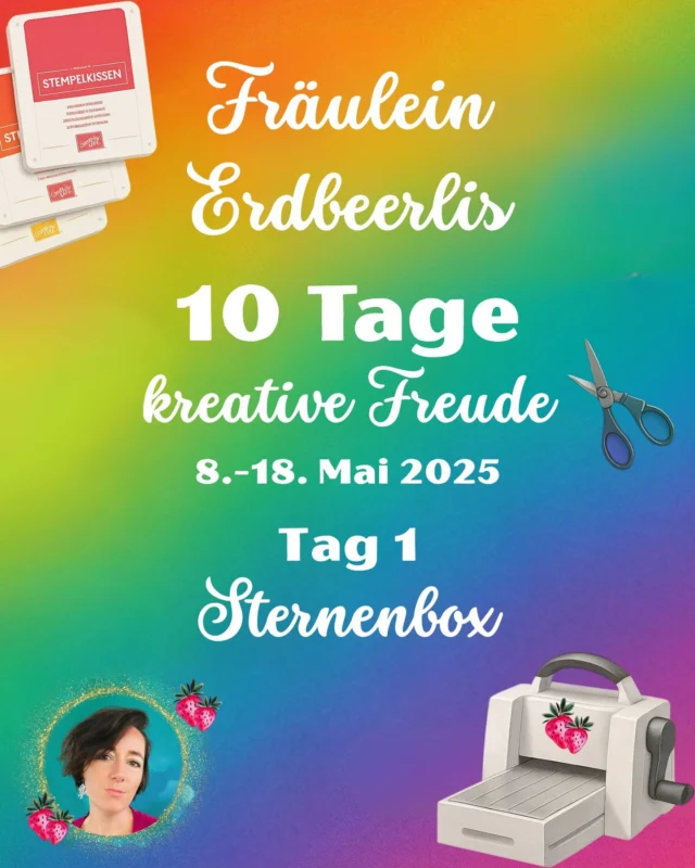 ✨ Tag 1 – Sternenbox⁣
Los geht’s! Zum Start der 10 Tage kreative Freude zeige ich dir heute eine coole, große Sternenbox – perfekt für kleine/große Aufmerksamkeiten ⭐⁣
Anleitung & Video gibt es wie immer kostenlos!⁣
Antworte gerne auf diesen Beitrag und ich sende dir den Link zum Download!⁣
📦 Alle Bestellungen ab 50 € vom 8.–18. Mai bekommen meine Mystery Box kostenlos dazu!⁣
⭐⁣
⭐⁣
#sternenbox #kreativfreude #stampinup #diyverpackung ⁣
#KreativerPapierMix #Papershare⁣
#InColorClub2025 #InColorsStampinUp #StampinUpIncolors #stampinup #neueprodukte #StampinUpCrafts #PapercraftTutorials #StampinUpTutorial #HandmadeCrafts #CreativeStampinUp #DIYCrafts #StampinUpProjects #CraftingIdeas #Bastelspaß #Kreativstündchen #Bastelideen #HandgemachtMitLiebe #KreativitätTeilen #StampinUpDemo #StampinUpDemonstrator #StampinUpEurope #StampinUpÖsterreich #StampinUpDeutschland
